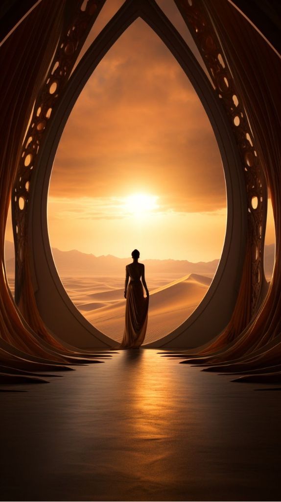 Lumière et passage symbolisant la transformation