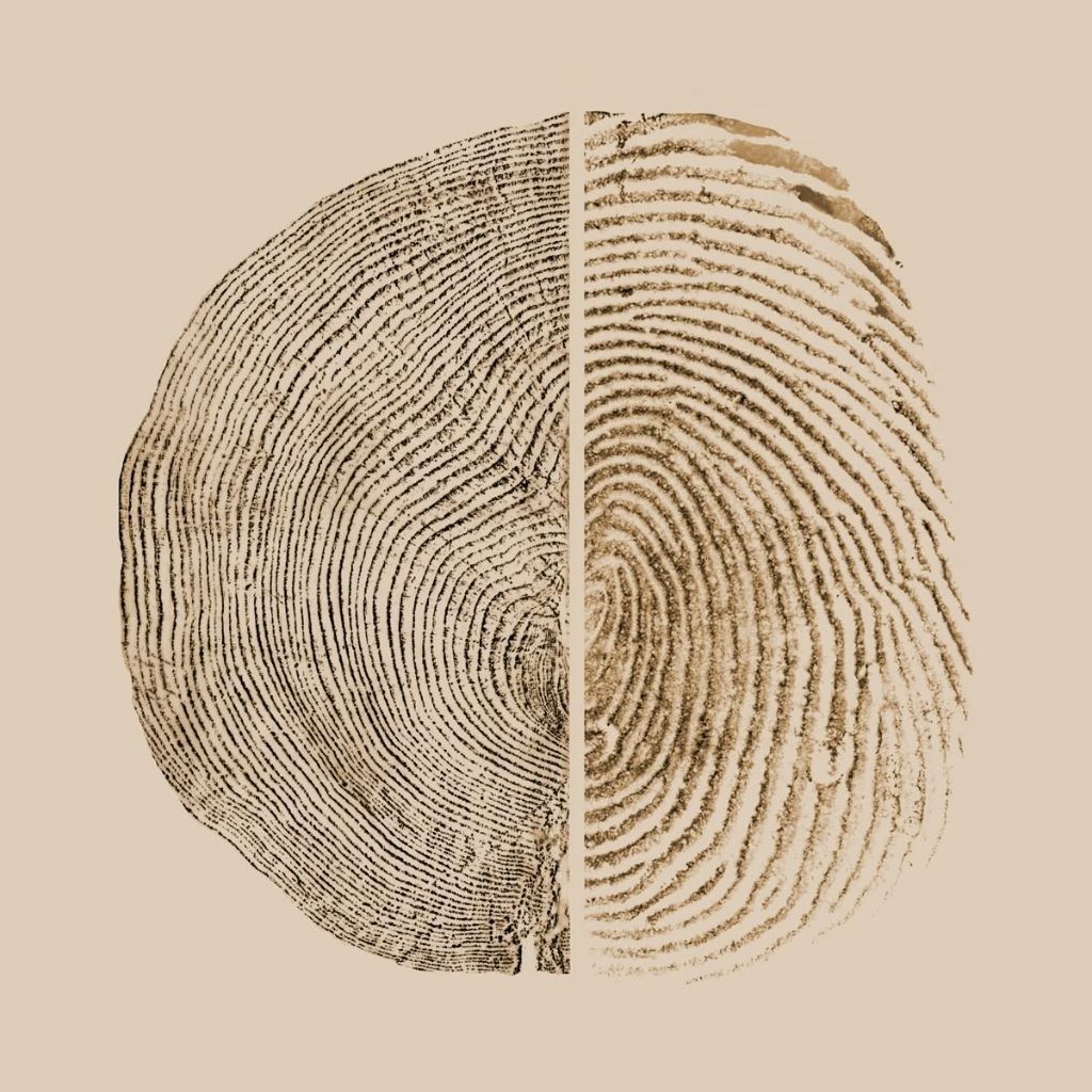 Empreinte et cernes de bois — l'unicité de chaque âme